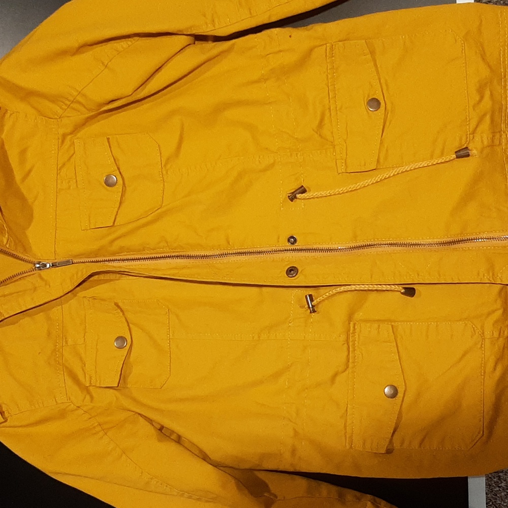 Mustard lightweight coat with hood - Picture 3 of 13